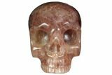 Realistic, Carved Strawberry Quartz Crystal Skull #150981-2